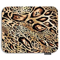 Moslion Leopard Mouse Pad Nature Wildlife Animal Tiger Skin Black Brown Fur Feather Gaming Mouse Pad Rubber Large Mousepad for Computer Desk Laptop Happy Fathers Day 7.9x9.5 Inch