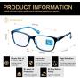 Blue Light Blocking Computer Glasses 2 Pack Decrease Eye Eyestrain Unisex(Women/Men) Glasses with Spring Hinges Nerd Reading Gaming Glasses