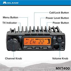 Midland 40 Watt GMRS MicroMobile Two-Way Radio - Long Range Walkie Talkie, 8 Repeater Channels, 142 Privacy Codes