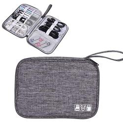 Electronic Organizer Cable Organizer Compact Travel Organizer Bag Electronics Accessories Cases Storage Bag Waterproof for Cable USB SD Card Power Bank Earphone (Grey)
