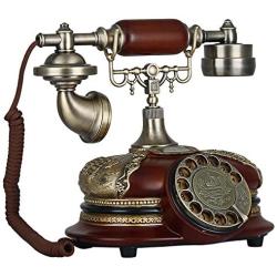 TelPal Retro Vintage Antique Style Rotary Dial Button Desk Telephone Phone Home Living Room Decor