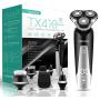 VOYOR Electric Razor Shavers for Men 3D Rotary Razors Rechargeable Beard Trimmer 4 in 1 Wet Dry Shaver Set Waterproof TX410