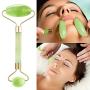 Jade Roller, Gua Sha Tools, Jade Roller for Face, Gua Sha Scrapping Tool -Deluxe Facial Massager for Brighter Skin, Natural Anti Aging Therapy, Eye Roller - Quarts Roller - Skin Rollers, Best SPA Tool