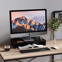 Bestier Monitor Stand Riser Wood Monitor Riser PC Stand Shelf for Desk Monitor/TV Stand Desktop Laptop Stand Wooden Desk Riser P2 Wood (Brown, 15.7 Inch)