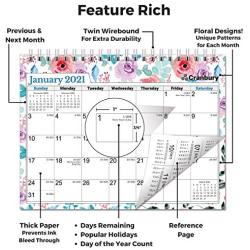 CRANBURY Small Desk Calendar 2021 - (Floral, 8x6''), Use Gorgeous Easel Calendar 2021 Flowers as Standing Calendar, Table Top Calendar, Stand Up Calendar Includes Stickers for Calendars 2021