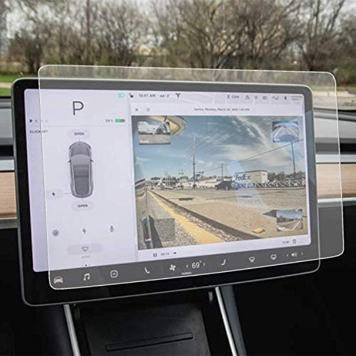 Tesla Model Y Model 3 Matte Screen Protector Anti-Glare Anti-Fingerprint 15'' Center Control Touchscreen Car Navigation Touch Tempered Glass Screen Protector for Tesla Model Y Model 3 Accessories