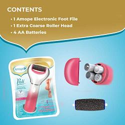 Amope Pedi Perfect Spa Experience Pampering Pack containing an electronic foot file, 2 pairs of macadamia oil foot masks and 2 refills (Packaging May Vary) (Pack of 1)