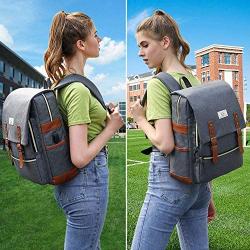 Ronyes Unisex College Bag Fits up to 15.6’’ Laptop Casual Rucksack Waterproof School Backpack Daypacks (Gray)