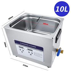 Anbull 10L Professional Ultrasonic Parts Cleaner Machine with 304 Stainless Steel and Digital Timer Heater for Jewelry Watch Coin Glass Circuit Board Dentures Small Parts