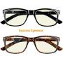 Computer Glasses Set of 2 Anti Glare Anti Reflection Stylish Comfortable Spring Hinge Frames for Men and Women