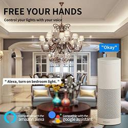 E12 Candelabra LED Smart Bulb, Dimmable WiFi Light Bulbs 5W(40W Equivalent), RGB Color Changing, Tunable White 2700K-6500K, Compatible with Alexa, Google Assistant, Chandelier Ceiling Fan Bulbs 4 Pack