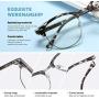 AOMASTE Blue Light Blocking Glasses Vintage Half Frame UV Clear Lens Anti Eyestrain Computer Gaming Glasses for Women Men