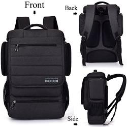 SOCKO Laptop Backpack 17.3 Inch Multifunctional Unisex Luggage Travel Bag Knapsack Water Resistant Rucksack Backpack Hiking Bag College Shoulder Backpack Fits Up to 17-17.3 Inch Laptop Computer,Black