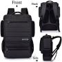 SOCKO Laptop Backpack 17.3 Inch Multifunctional Unisex Luggage Travel Bag Knapsack Water Resistant Rucksack Backpack Hiking Bag College Shoulder Backpack Fits Up to 17-17.3 Inch Laptop Computer,Black