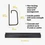 J Channel Desk Cable Organizer by SimpleCord – 10 Black Raceway Channels - Cord Cover Management Kit for Desks, Offices, and Kitchens J Channel Desk Cable Organizer by SimpleCord – 10 Black Raceway Channels - Cord Cover Management Kit for Desks, Offices, and Kitchens