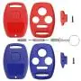 Cutting Not Required - 2 Replacement Key Fob Keyless Entry Remote Shell Case for Honda 2003-2012 Accord /2009-2015 Pilot/ 2006-2013 Civic EX/ 2005-2006 CR-V Car Key Fob Cover (3+1 Button, Red+Blue)