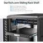 StarTech.com 1U Sliding Server Rack Mount Keyboard Shelf Tray - 55lbs - 22'' Deep Steel Pull Out Drawer for 19'' AV, Network Equipment Rack (SLIDESHELFD)