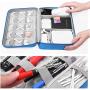 Emoly Electronic Organizer Travel, Universal Waterproof Carrying Case Cable Organizer Electronics Accessories Cases for USB Cables, Charger, Power Bank, Phone, E-Book Kindle, iPad or Tablet (Blue)