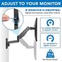 Mount-It! Monitor Wall Mount with Full Motion Gas Spring Arm | Height Adjustable Bracket for Flat Panel Screens Up to 32'' | Fits VESA 75 and 100, 17.6 Lbs Capacity, Black