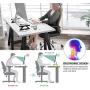 Mufti-Function USB 2.0 Monitor Stand Riser Tempered Glass Computer Screen Stand with Keyboard Storage Space, Fast Charging and External Power Supply (Transparent)
