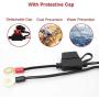 Motorcycle Solar SAE Quick Disconnect Extension Cable Adapter, Ring Terminal Harness with Black Fused 2-Pin Quick Disconnect Plug to Solar Panel, Power Supply, Motorcycle/Motorbike/Car (2pcs)