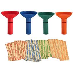 252 Coin Wrappers with Coin Sorter Tube - Funnel Shaped Color-Coded Coin Counter Stacking Roll Sorting Tubes