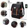 Ronyes Vintage Laptop Backpack College School Bag Bookbags for Women Men 15.6’’ Laptop Casual Rucksack Water Resistant School Backpack Daypacks with USB Charging Port (Black)