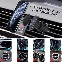Phone Holder Car，Magnet Phone Holder for Car, Cell Phone Car Mount with 6 Strong Magnet, 360 Degrees Rotatable Car Phone Holder Magnetic Mount for Smartphone(Upgraded Clip, Easy to Use)
