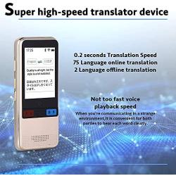 Language Translator Device,Translator Device Support 89 Languages,Portable Instant Voice&Text &Recording WiFi/Hotspot/Offline Two Way Translator for Business Travelling
