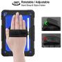 SEYMAC stcok Case for iPad 6th/5th Generation, Shock-Proof [Full-Body] Case with 360 Degrees Rotating Stand [Pencil Holder] [Screen Protector] Hand Strap for iPad 6th/5th/ Air 2/ Pro 9.7 (Blue+Black)