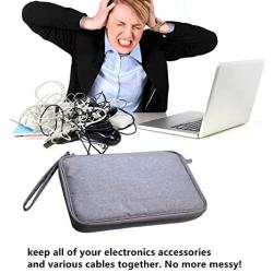 Electronics Organizer Travel Cable Cord Wire Bag Accessories Gadget Gear Storage Cases for 10.5 Inch Tablet (Light Gray)