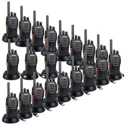 Retevis H-777 2 Way Radios Walkie Talkies Long Range,16CH Rechargeable Two Way Radios, Hand Free Walkie Talkies for Adults with USB Charging Base and Wall Adpter (Black, 20 Pack)