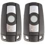 cciyu KR55WK49127 X 2 Flip Key Fob with Key Blade 3 buttons Replacement for 05 06 07 08 09 10 11 12 13 for B MW X5 X6 Z4 1 3 5 6 7 Replacement Uncut Smart Remote Fob Key with FCC KR55WK49123