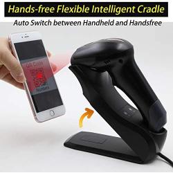 TEEMI TMSL-57CR 1D 2D Bluetooth Barcode Scanner with Intelligent USB Cradle Charge Station Wall Mounted, Omni-Directional Hands-Free Screen Scanning QR PDF 417 Decode