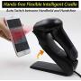 TEEMI TMSL-57CR 1D 2D Bluetooth Barcode Scanner with Intelligent USB Cradle Charge Station Wall Mounted, Omni-Directional Hands-Free Screen Scanning QR PDF 417 Decode