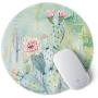 ITNRSIIET [20% Larger] Mouse Pad with Stitched Edge Premium-Textured Mouse Mat Waterproof Non-Slip Rubber Base Round Mousepad for Laptop Computer PC Office 8.7×8.7×0.12 inches Art Cactus