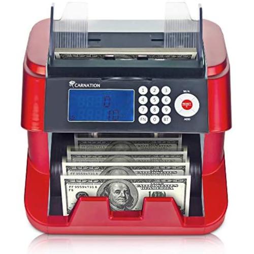 CARNATION Money Bills Counting Machine – Fast, User Friendly Bank Grade Cash Counter – 4 Counterfeit Detection Functions (UV, MG, IR, DD) - Not a Denomination Counter