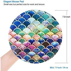 Non Slip Rubber Mouse Pad Beautiful Pattern Desktop 7.9in X7.9in Small Size Computer PC Round Mouse Mat (Beautiful Mermaid)