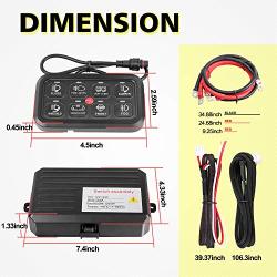 8 Gang Switch Panel, AKD Part Circuit Control Box Universal Switch Box Wiring Harness Touch Panel On Off Button for Truck Marine