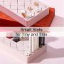 Emoly Silicone Lipstick Holder, Premium Cosmetic Organizer for Brush Lip Eye Makeup Pencil Bottles, 24 Square Makeup Display Case (Red)