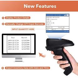 Trohestar Nuberopa N6 Barcode Scanner Wireless & Wired 1D Handheld PDA Portable Data Terminal Inventory Device 2.4 GHz Bar Code Reader