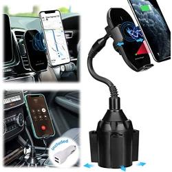 Wireless Car Charger TOOVREN Phone Mount Auto Clamping Fast Qi iPhone Car Charger Air Vent/Cup Holder for Car 10W Charging for iPhone 12/11 Pro Max/X/XR/8/7Plus,Samsung Note10+/s9,Google Pixel