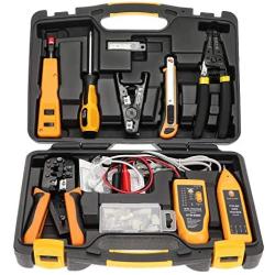 InstallerParts Network Repair Tool Kit 15 In 1 – Electronic Tool Set | Crimping Tool, LAN/Ethernet/Cat5/Cat6 Cable Tester, Gauge Wire Stripper Cutting Twisting Tool, Punch Down, Screwdriver, Knife