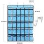 Classroom Pocket Chart for Cellphone Calculator Holder, KEEPJOY 30 Pocket Charts for Classroom 33.5 x 24.5 inch Hanging Cell Phone Organizer Storage (Blue)