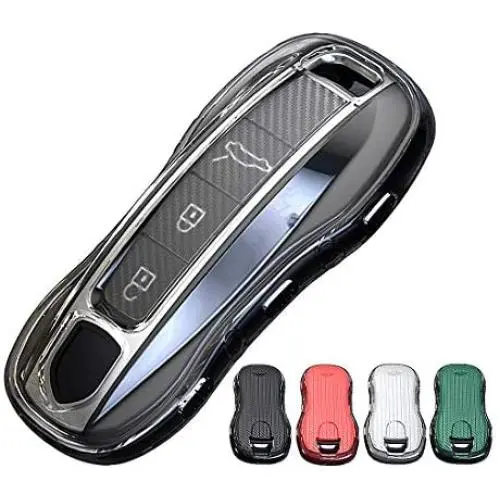 TPU car Key Cover for Porsche 2020 2021 Porsche Panamera Cayenne Macan 918 fit Keyless Entry Remote Key Black case Shell Bag TPU car Key Cover for Porsche 2020 2021 Porsche Panamera Cayenne Macan 918 fit Keyless Entry Remote Key Black case Shell Bag