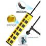 Power Strip with Individual Switches and Flat Plug, CRST ECO-Friendly 6-Outlet Metal Heavy Duty Surge Protector (1200 Joules), 6-Feet 14AWG Cord with Hook and Loop Fastener, 15A Circuit Breaker