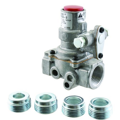 BASO H15DA-3C Series H15 Automatic Shutoff Internal Pilot Gas Valve, Natural Gas/Liquid Propane, Standard Power Unit, 3/4'' x 3/4'' Npt, 3.93'' Height, 2.25'' Width, 3.17'' Length