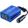 Bapdas 150W Car Power Inverter DC 12V to 110V AC Car Converter with 3.1A Dual USB Car Adapter-Blue