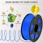 SUNLU PLA 3D Printer Filament, PLA Filament 1.75mm Dimensional Accuracy +/- 0.02 mm, 1 KG Spool, PLA Blue
