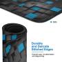 3D Design Mouse Pad with Stitched Edge, Black Blue Rectangle Design Mousepad Non-Slip Rubber Large Gaming Mouse Pad for Laptop, Computer & Office, 11.8 X 9.8 X 0.12Inches